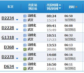 广州至武汉动车时刻表及出行指南