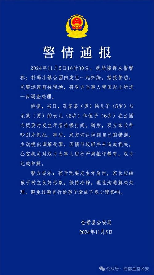 三娃打闹引发家庭风波，家长先指挥后互殴，警方通报揭示事件始末